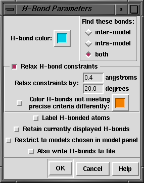 H-Bond parameter panel
