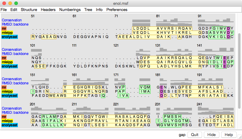 click for larger... sequence alignment