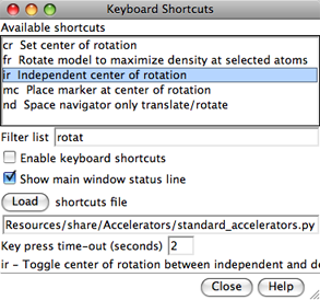 Keyboard Shortcuts dialog
