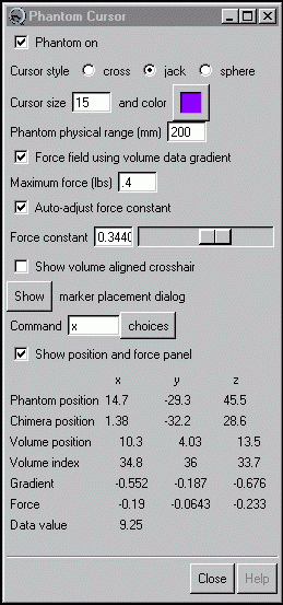 Phantom Cursor dialog