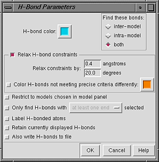 H-Bond parameter panel