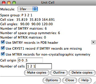 Unit Cell dialog