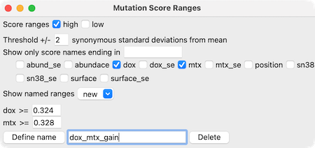 define ranges dialog
